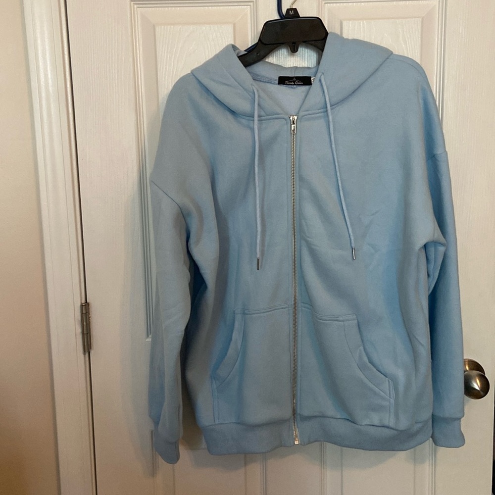 Fleece light blue zip up